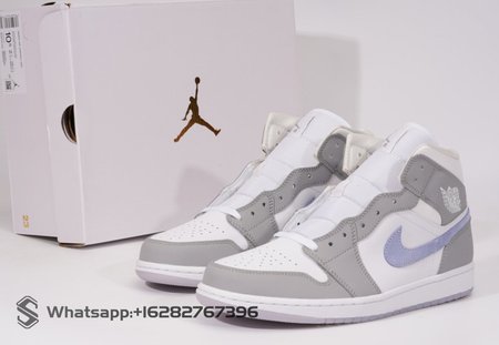 Air Jordan 1 Mid Wolf Grey Aluminum BQ6472-105 SIZE: 36-46