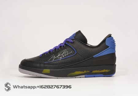 OFF-WHITE x Air Jordan 2 Black Varsity Royal SIZE: 40-47.5