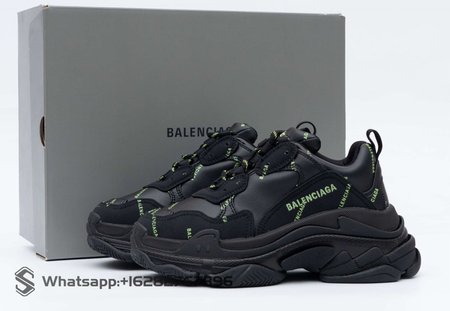 Balenciaga Triple S Allover Logo Black Green(W) SIZE: 35-45