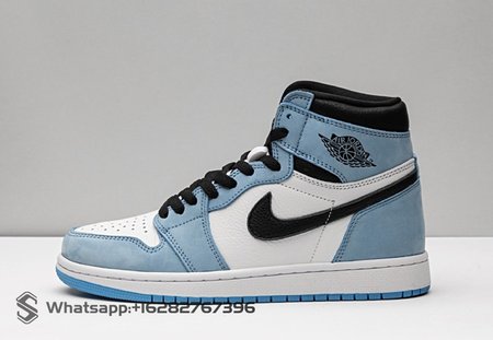 Air Jordan 1 Retro High White University Blue Black 555088-134 Size:36-47.5